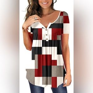 Womens Tunic Tops To Wear With Leggings Summer Short Sleeve